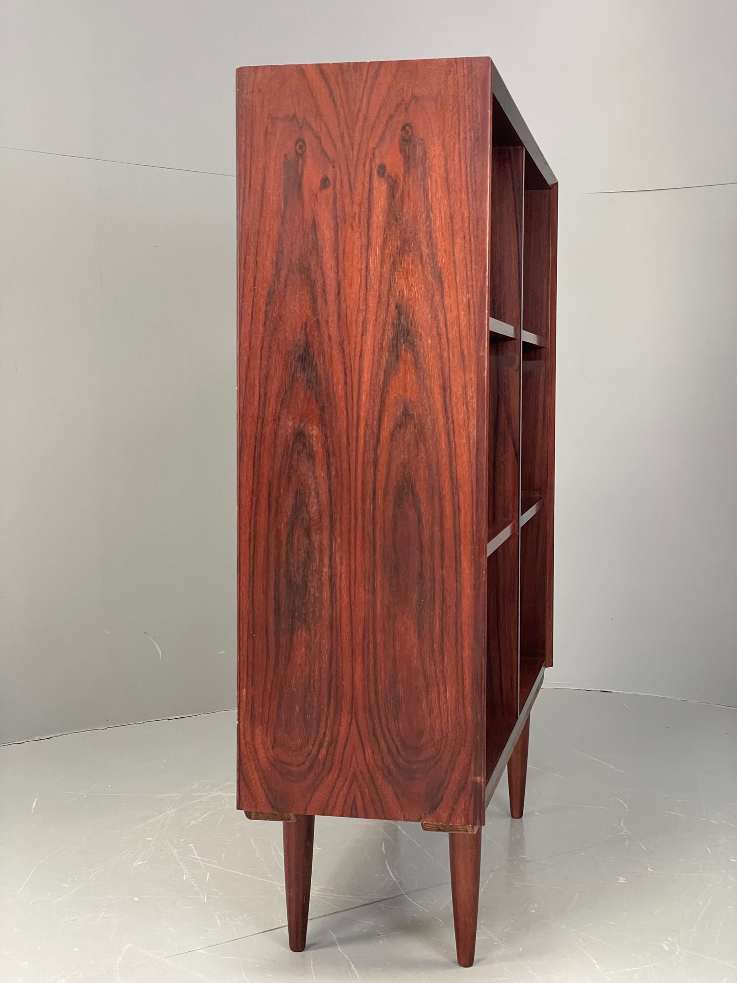 Vintage 1960s Danish Bookcase By Brouer Darkwood Mid Century Shelving EB12064