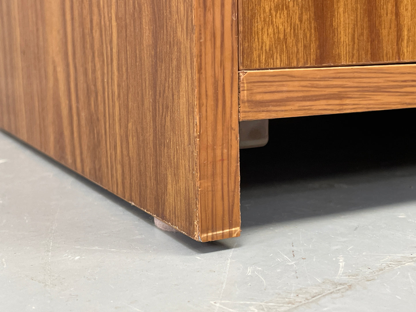 Vintage 1970s Bedside Cabinet Mid Century Style Wood Effect Teak Handle EB12504