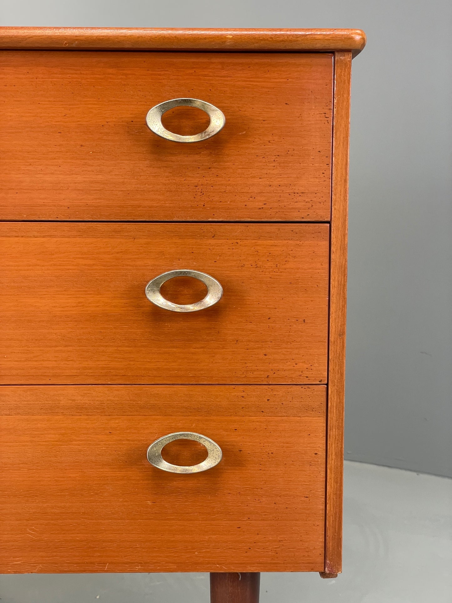 Vintage 1970s Bedside Cabinet Chest Of Drawers Cherry Wood Retro EB12296