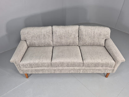 Vintage 3 Seater Mid Century Sofa Danish Design New Upholstery 1960s EB11127