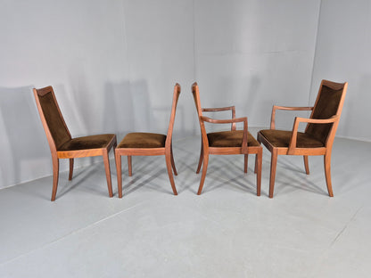4 Vintage G Plan Dining Chairs Teak Frame Brown Dralon 70s Retro Fresco EB12185