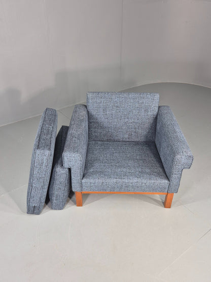 Vintage Mid Century Armchair 1960s Swedish Teak New Upholstery Retro EB11136