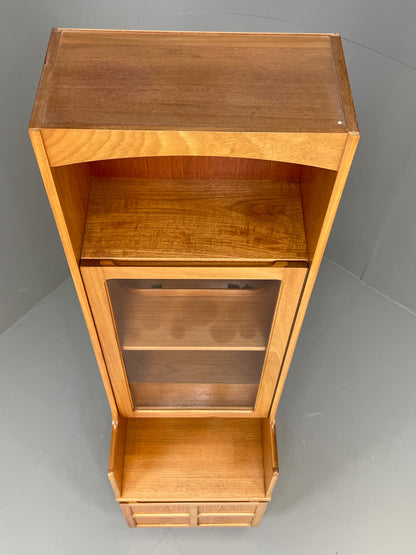 Vintage Nathan Teak Unit Glazed Display Shelving Retro 1970s Squares EB12897