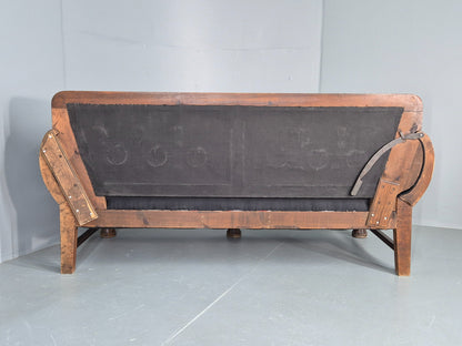 Vintage Danish Drop End Sofa Baroque Revival 1920s Antique Carved Wood EB12756