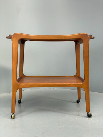 Vintage Teak Drinks Trolley 1960s Mid Century Beech On Castors Retro EB12505