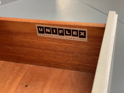 Vintage Chest Of Drawers By Uniflex Teak Retro 1960s Mid Century White EB12962