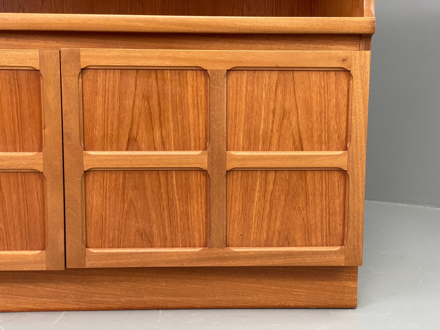 Vintage Teak Media Unit Tv Nathan Squares Design Retro EB11973
