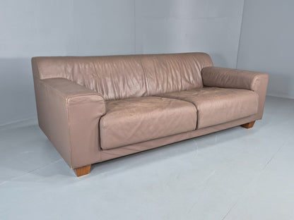 Vintage 2.5 Seater Sofa Taupe Leather Modern Design De Sede Style EB12477