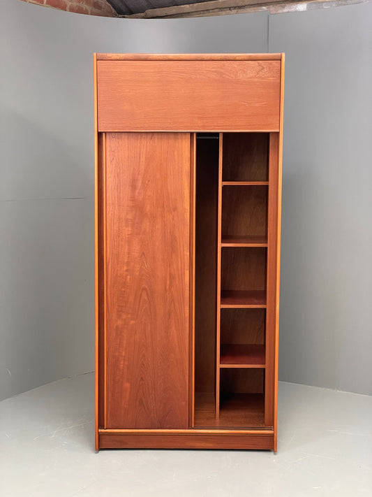 Vintage Austinsuite Teak Wardrobe Retro 1970s Shelves Clothes Cupboard EB12078