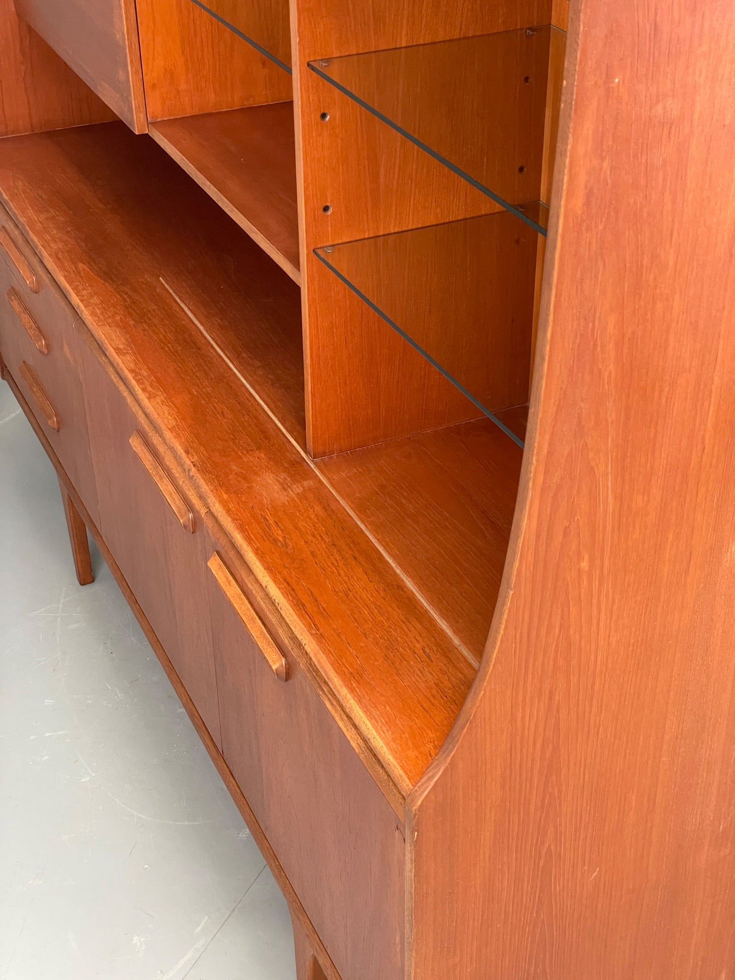 Vintage McIntosh Teak Highboard Wall Unit Shelving 1970s Retro Drawers EB12290