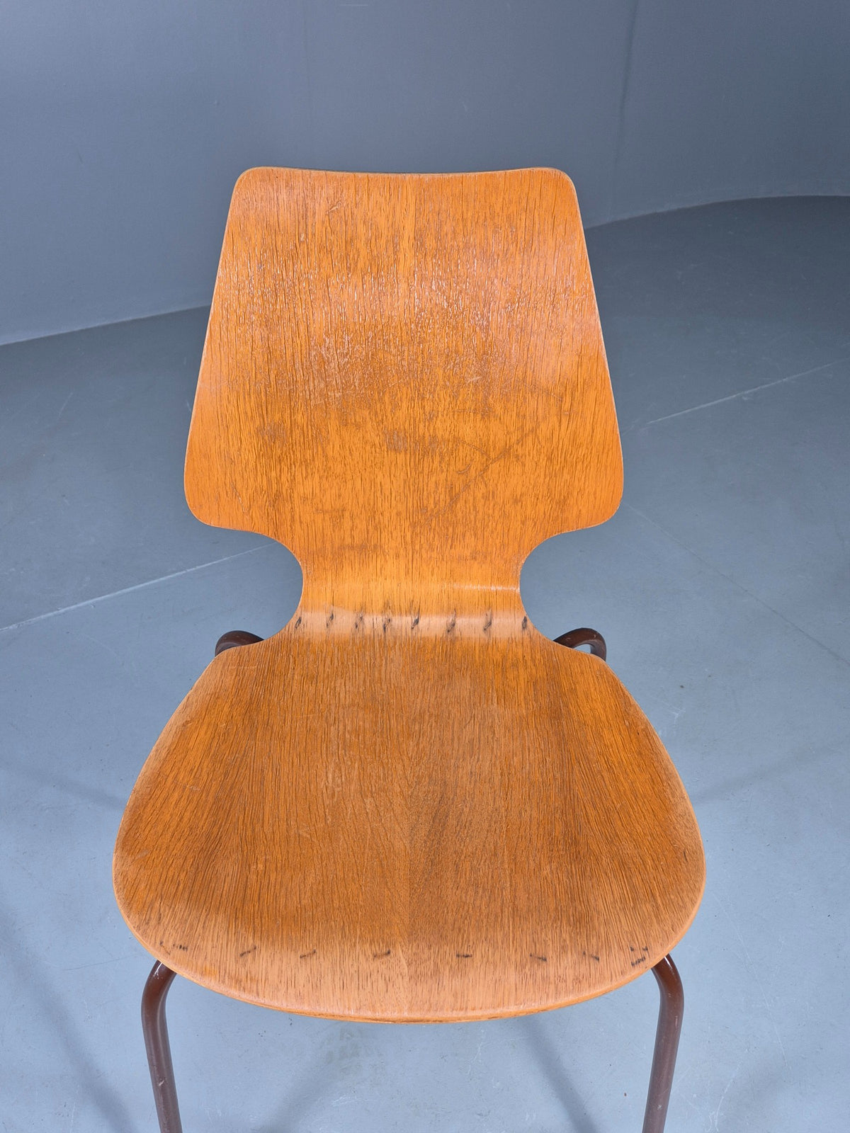 Vintage Danish Industrial Chair Oak Faced Ply 1970s Retro  EB13069