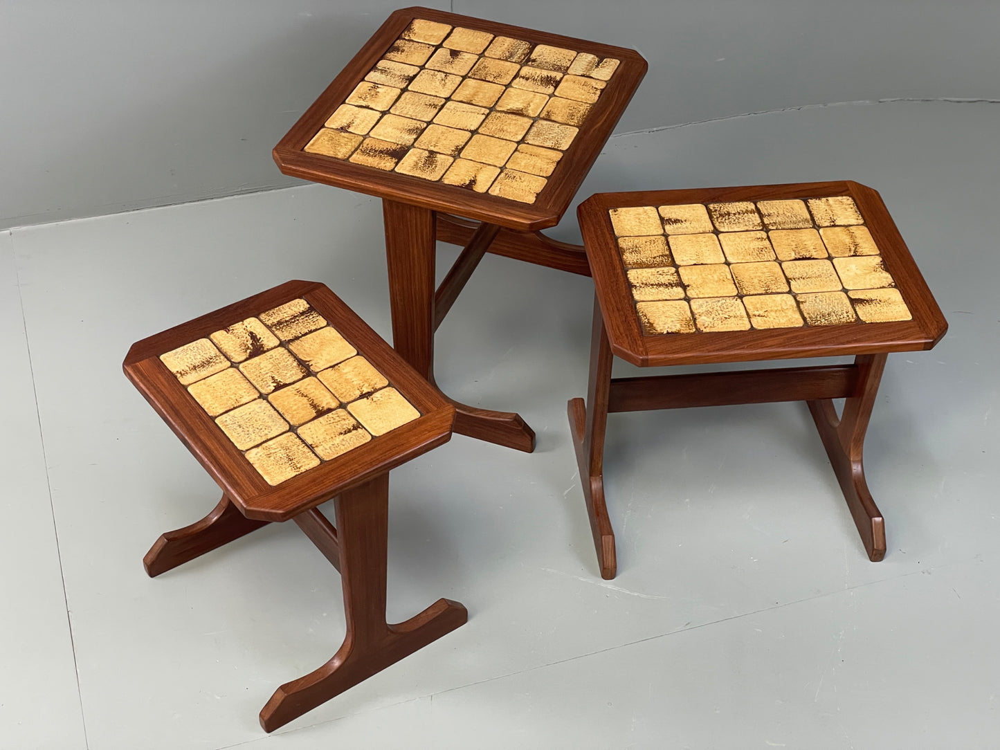 Vintage G Plan Nesting Tables Teak Tile Top Mid Century 1960s Set Of 3 EB12886