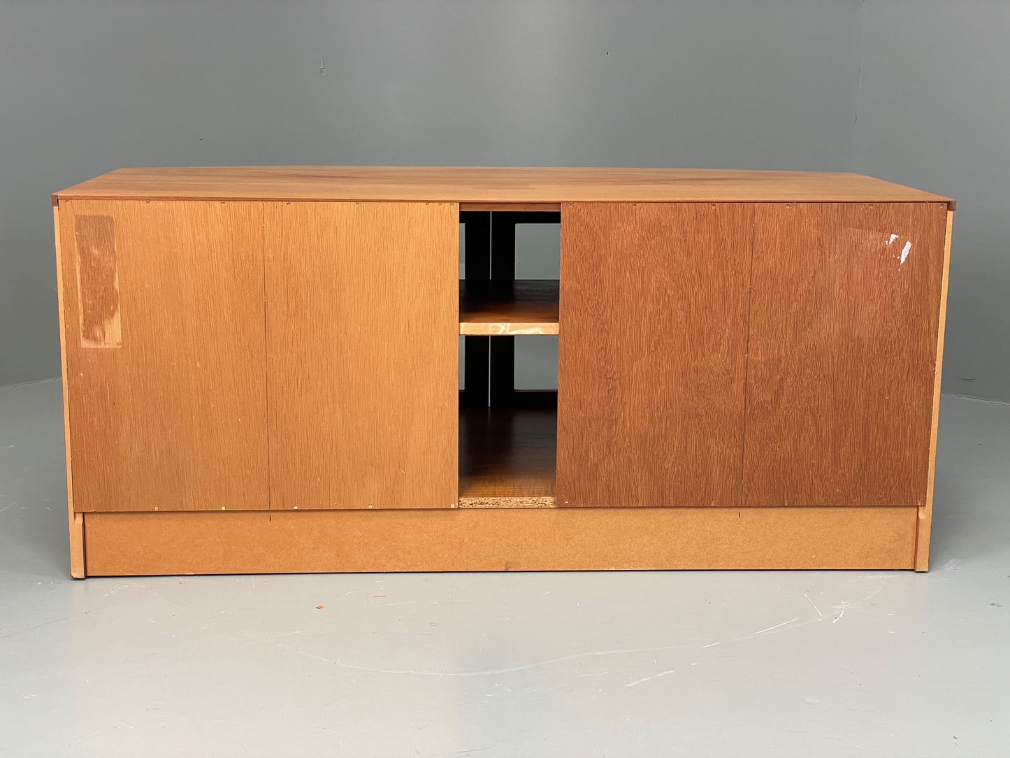 Vintage Teak Media Unit By Nathan Retro Squares HiFi TV Cabinet EB12938