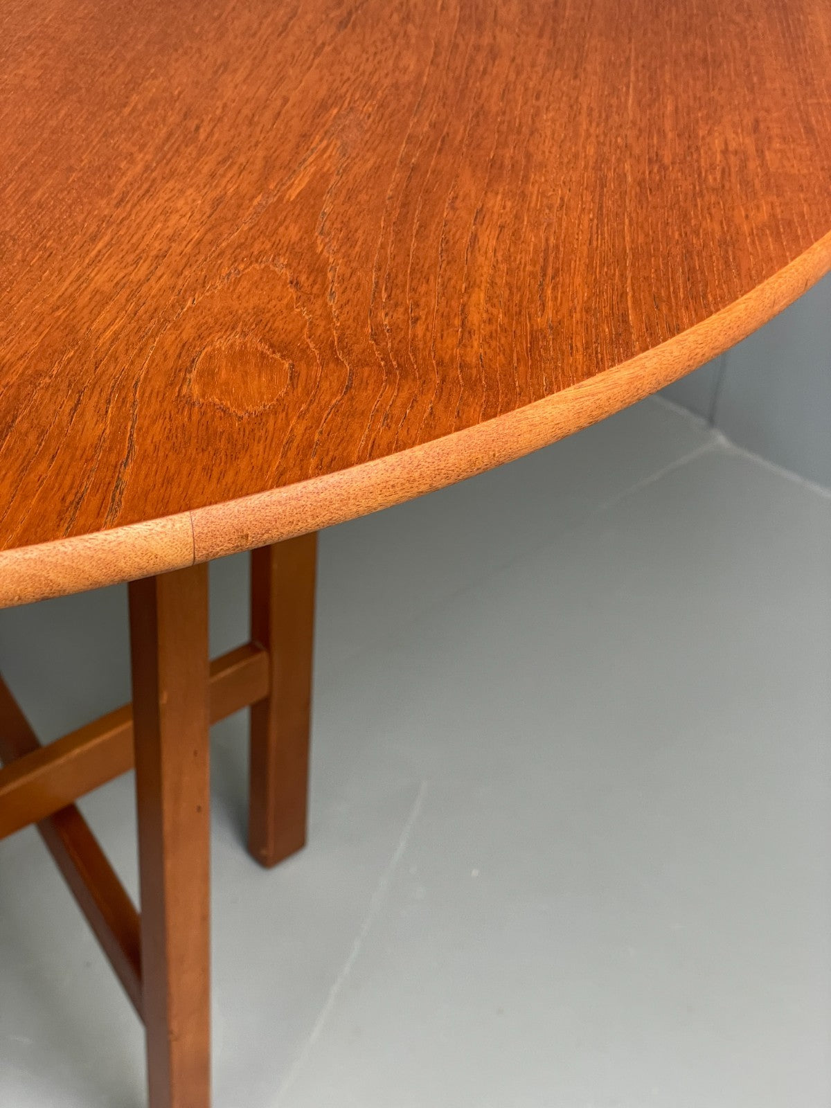 Vintage Teak Dropleaf Table By Jentique 1960s Oval Beech Retro EB11695 MWOO