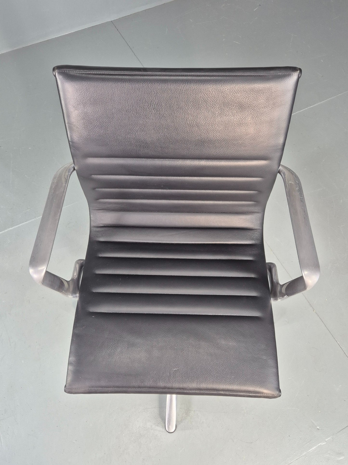 Vintage ICF Eames Style Office Chair Leather and Aluminium EB12240