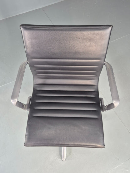 Vintage ICF Eames Style Office Chair Leather and Aluminium EB12240