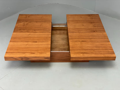 Square Coffee Table Walnut Modern Japanese Style With Storage EB12519