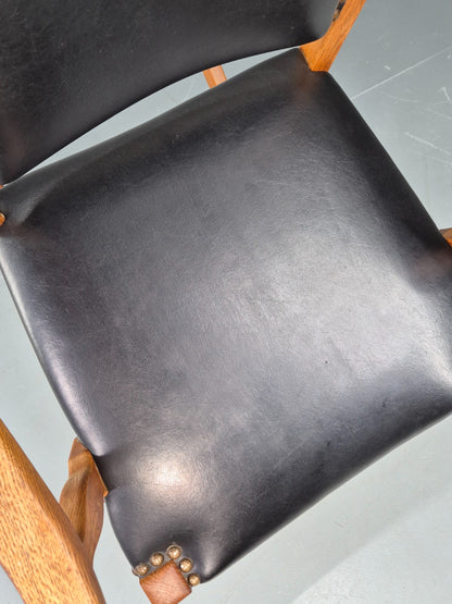 Vintage Danish Rocking Chair Honey Oak Frame Kjaernulf Style Retro 1970s EB12691