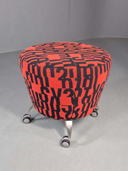 Vintage Orange Box Point Stool Wheely Fun Office Stools EB12235.