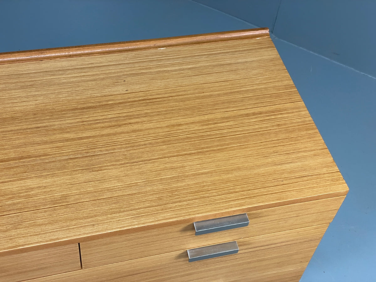 Vintage Chest Of Drawers Stag Fineline Birch Aluminium Retro Mid Century EB12967