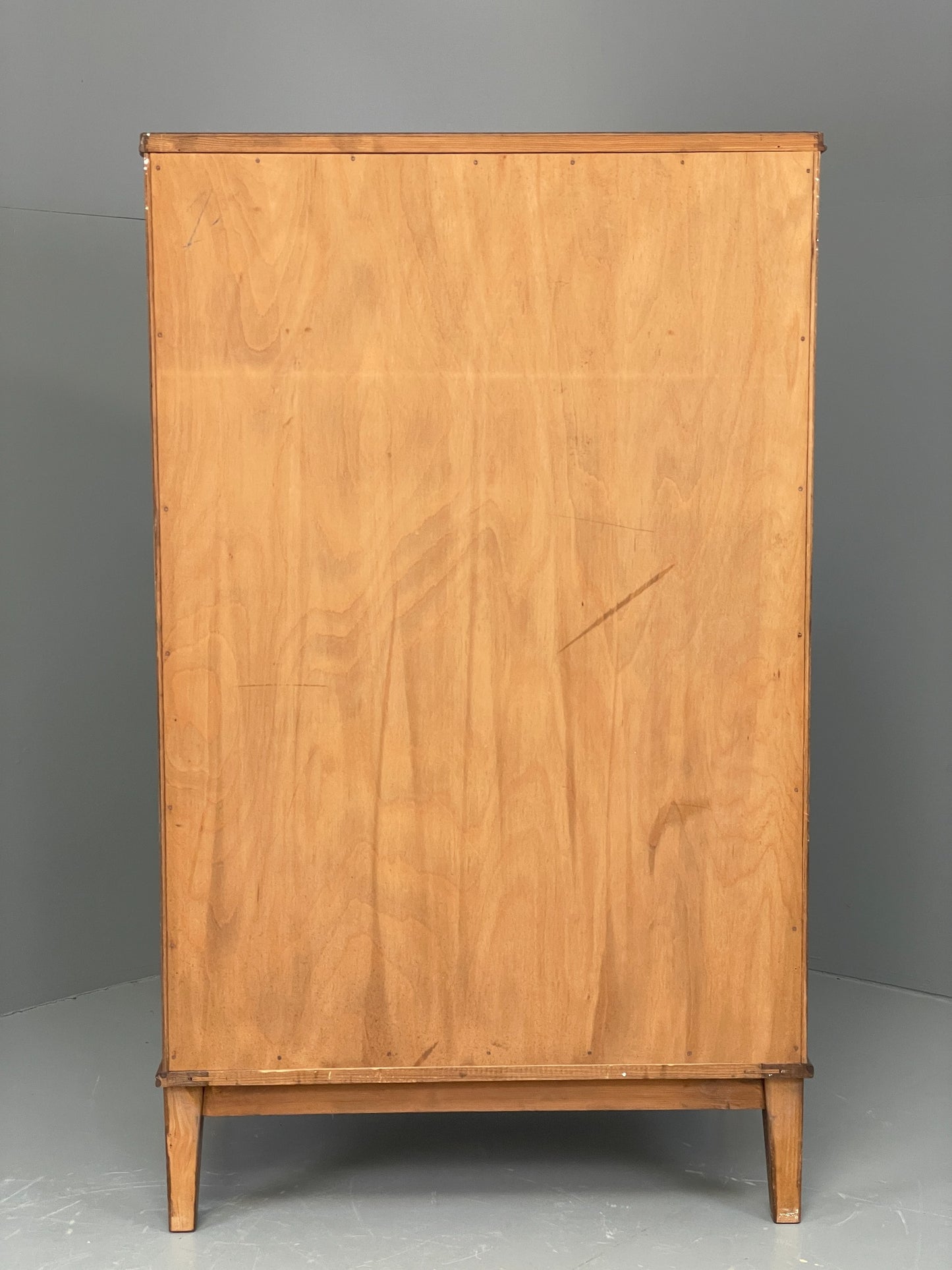 Vintage 1950s Walnut Tallboy Chest Of Drawers Danish Retro EB10830
