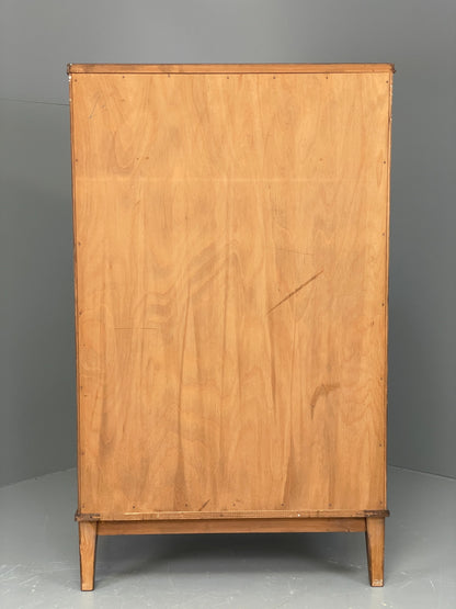 Vintage 1950s Walnut Tallboy Chest Of Drawers Danish Retro EB10830