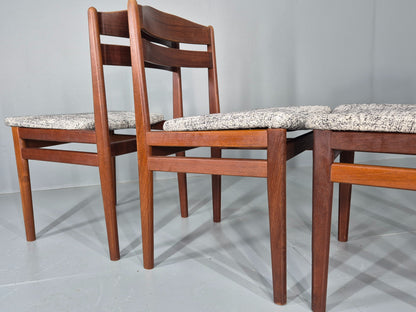 Set of four dining chairs with silver and deep blue seat pads EB11892