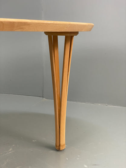 Danish Oval Coffee Table By Haslev Solid Beech Scandinavian EB12211