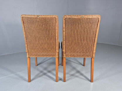 2 Vintage Rattan Dining Chairs 1980s Retro Dutch EB12047