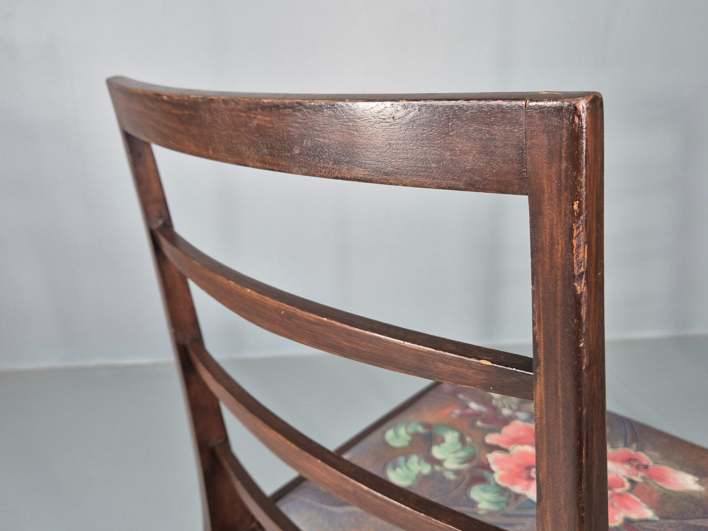 2 Vintage McIntosh Dining Chairs 1960s Retro Floral Upholstery EB12177
