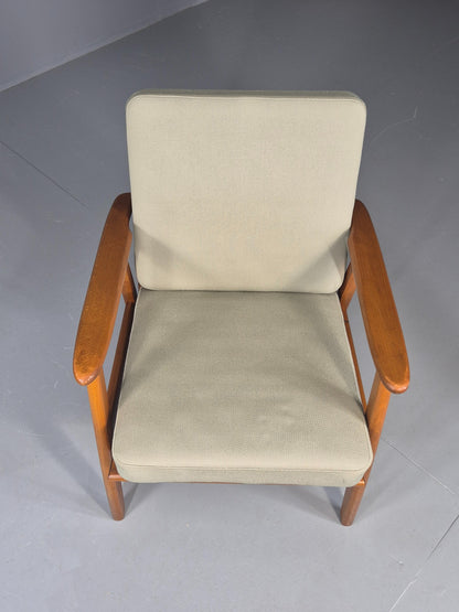 Vintage Mid Century Danish lounge chair Beech Frame 1970s Retro EB11372