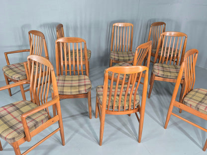 10 Vintage Mid Century Dining Chairs Teak Frame Benny Linden Design 70s EB12165