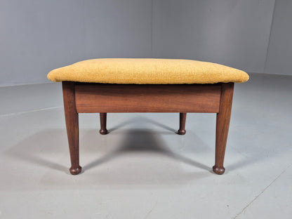 Vintage Mid Century Footstool Teak Guy Rogers 1960s Retro Gold EB07909