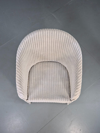 Vintage Lloyd Loom Tub Chair Lusty Brand white Painted 1930s Retro EB12548