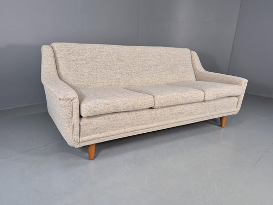 Vintage 3 Seater Midcentury Sofa 1960s Danish New Upholstery Retro EB12262