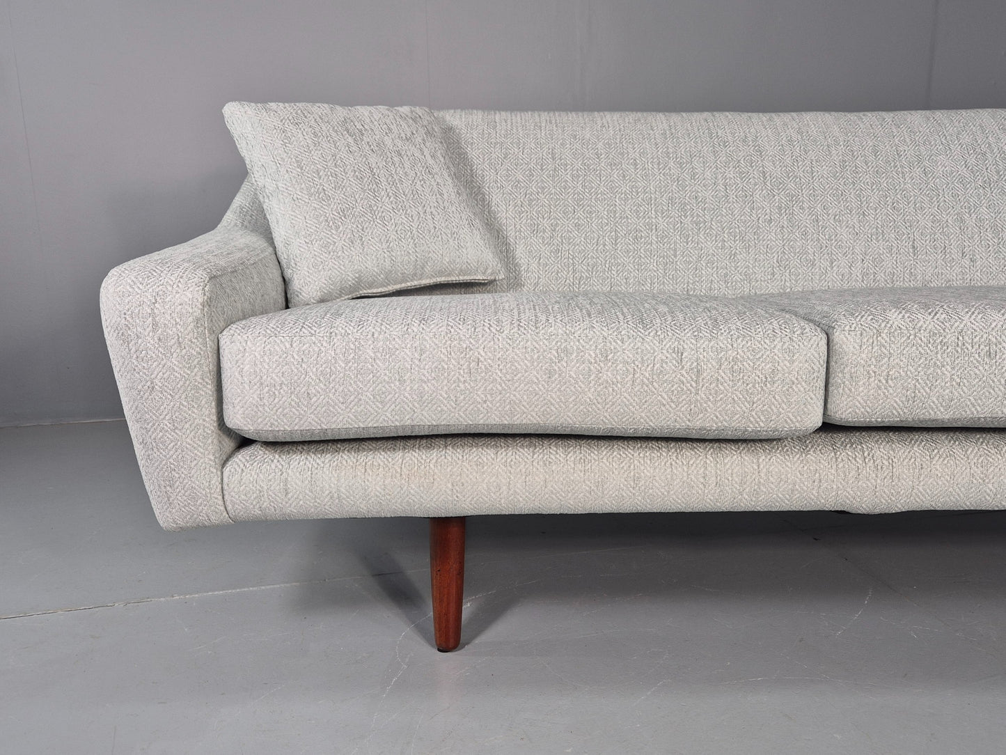 Vintage Mid Century 3 Seat Sofa New Upholstery Teak Legs 1960s EB12169