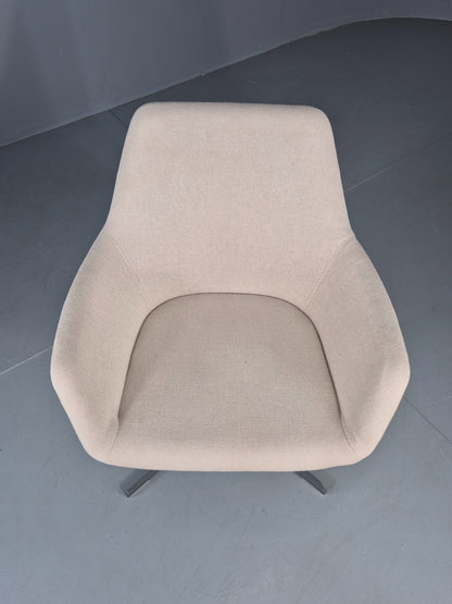 Vintage Swivel Tub Chair Hitch Mylius Modern Design Retro Cream EB12846