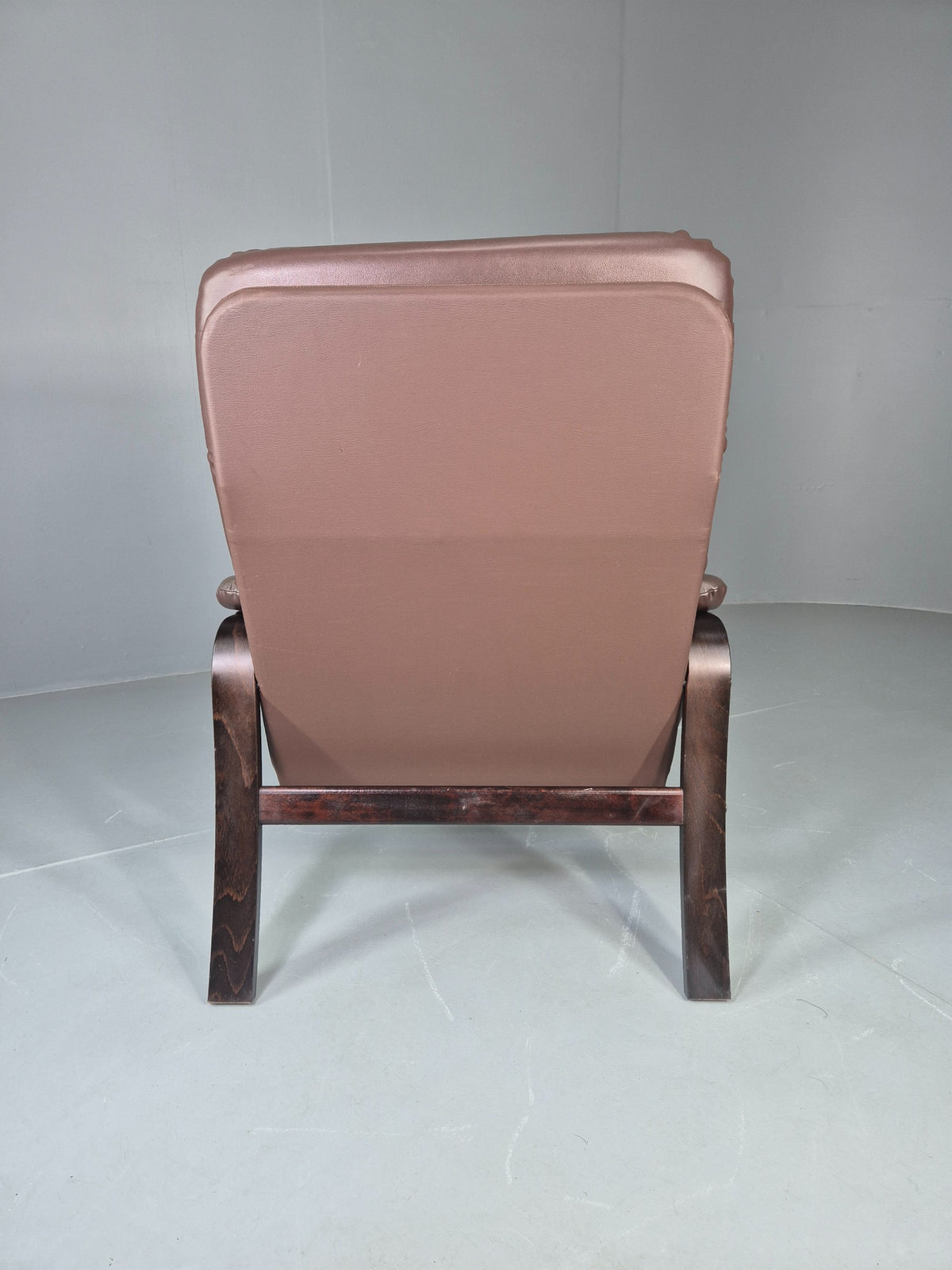 Vintage Danish Lounge Chair Reclining Bentwood Frame Leather Upholstery EB13084