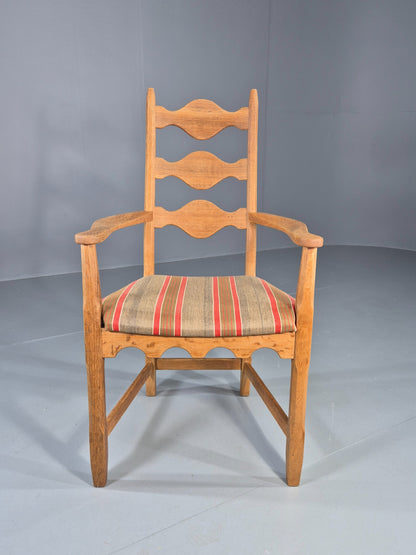 Vintage Henning Kjaernulf Elbow chair 1970s Oak Danish Retro Brutalist  Eb12533
