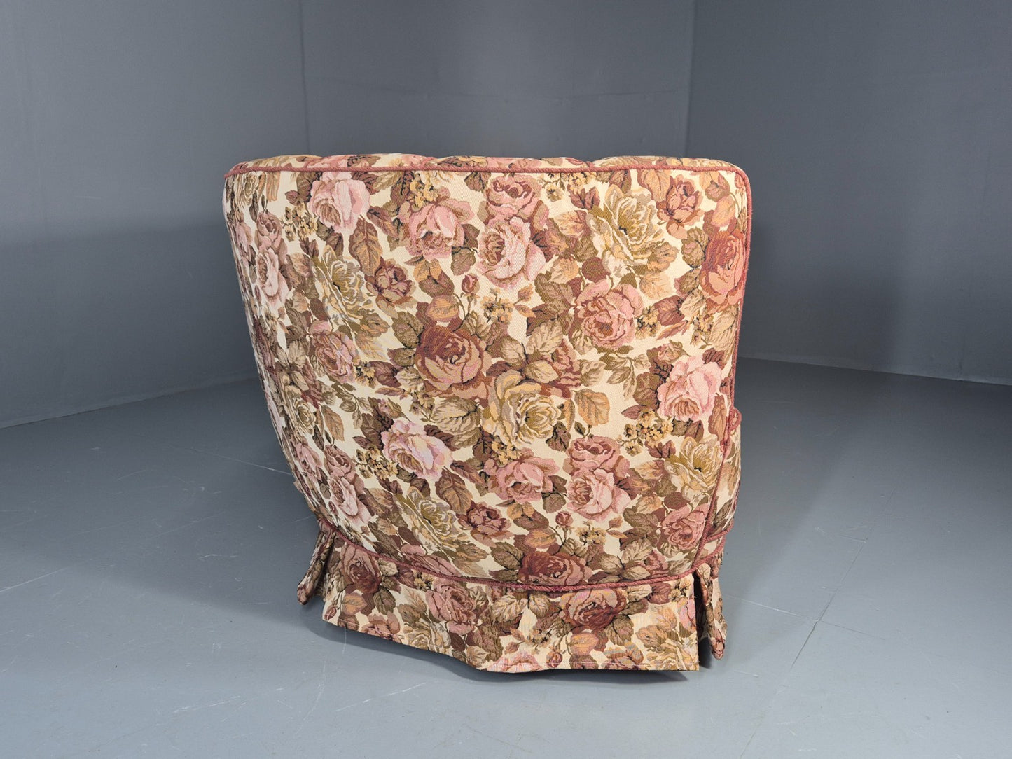 2 Seater Banana Sofa Vintage Danish Art Deco Floral Upholstery  EB10788 V2SS