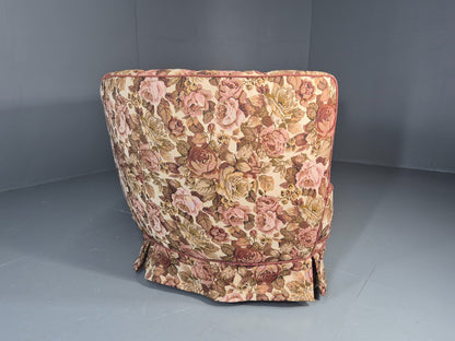 2 Seater Banana Sofa Vintage Danish Art Deco Floral Upholstery  EB10788 V2SS