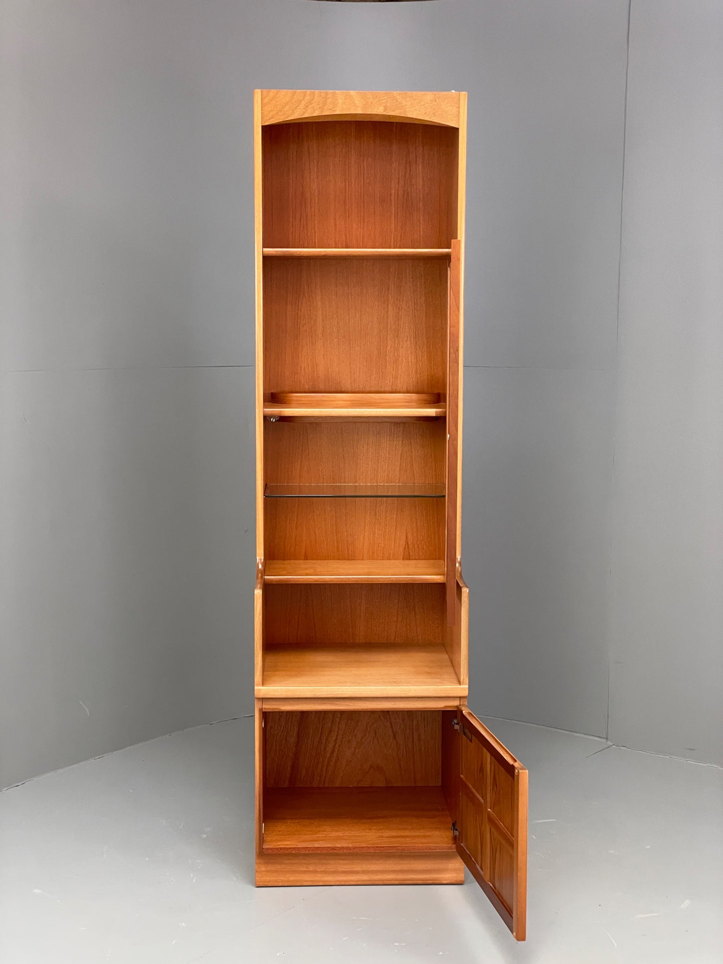 Vintage Nathan Teak Unit Glazed Display Shelving Retro 1970s Squares EB12897
