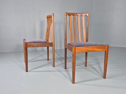 2 Vintage 1970s Dining Chairs Teak Frame New Seats Meredew Brand Retro Eb12489