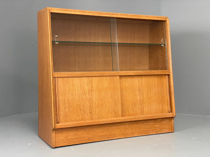 Vintage G Plan Bookcase Oak 1960s Mid Century Glazed Retro Shelving EB12822