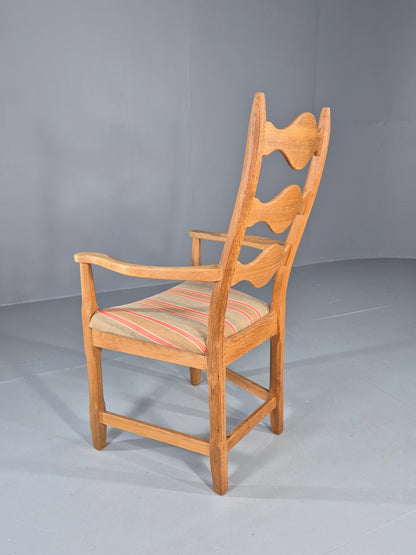 Vintage Henning Kjaernulf Elbow chair 1970s Oak Danish Retro Brutalist  Eb12533