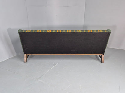 Vintage 3 seater Sofa Danish Design Green Wool Cloth 1970s Retro EB12758