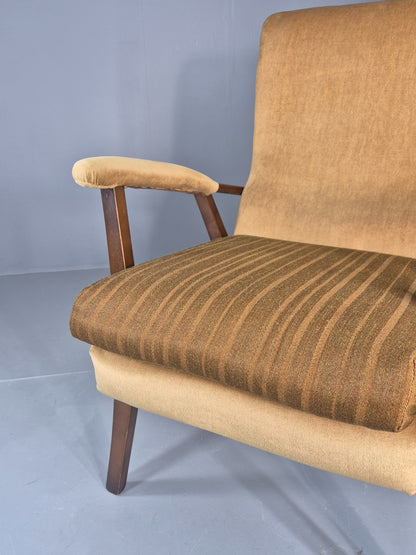 Vintage 1960s Lounge Chair Hardwood Frame with High Back Retro MCM EB11827