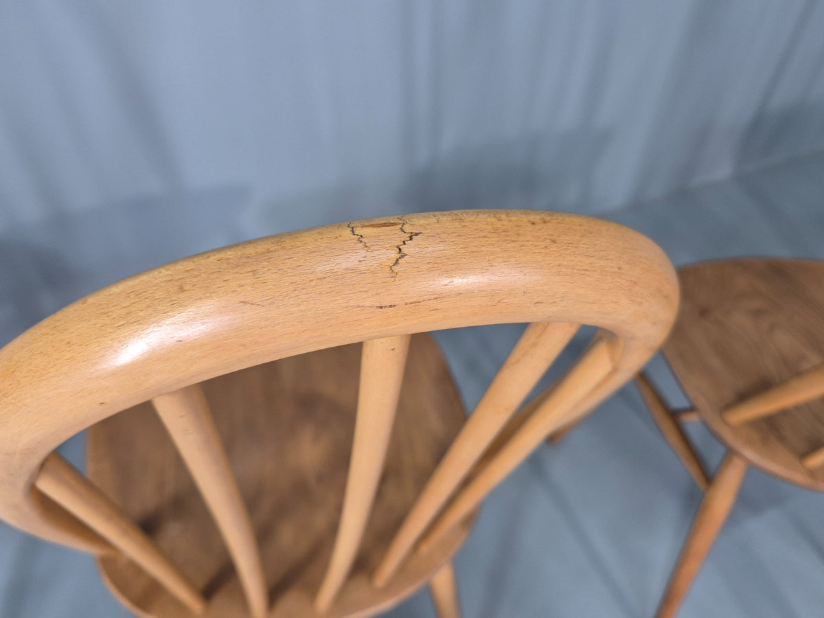 8 Ercol Windsor Quaker Highback Dining Chairs 1970s Retro MCM Eb13054