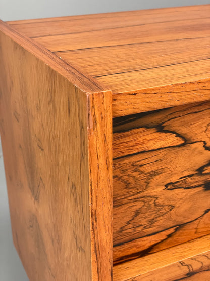 Vintage Chest Of Drawers TV Unit Danish 1960s Mid Century Brass Darkwood EB12350