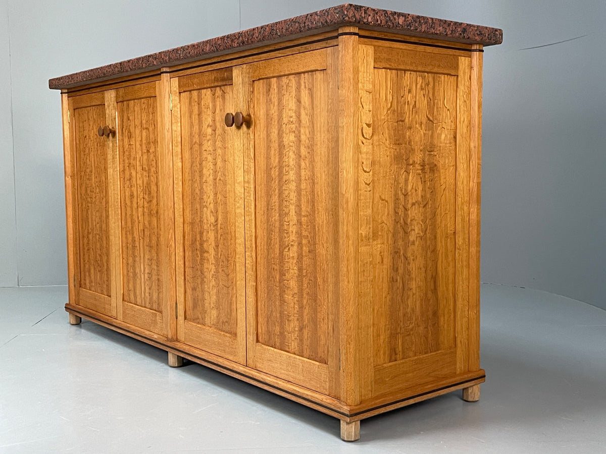 Modern Oak Granite Sideboard Solid Bespoke With Shelving Inlay EB13118
